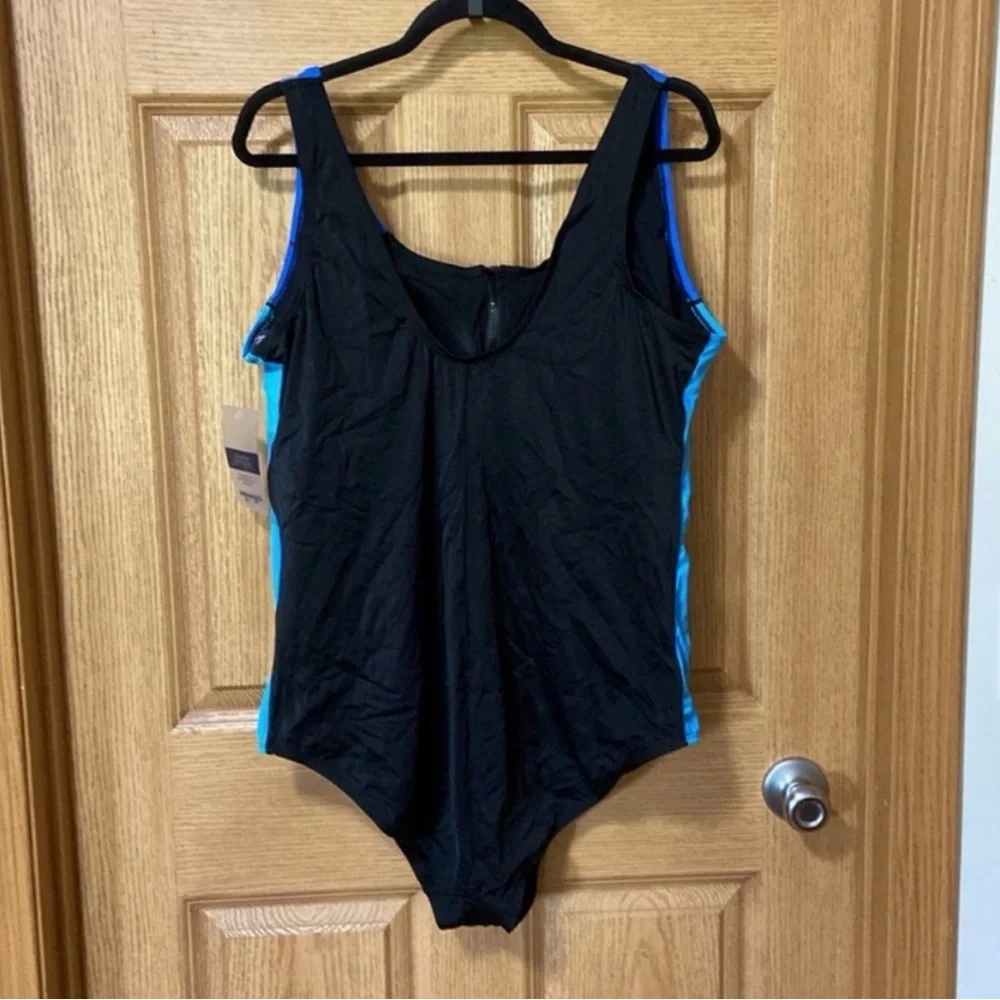 Swimsuits For All New Zip Front Sporty Active One Piece Plus Size 20 swim tank - Picture 4 of 4